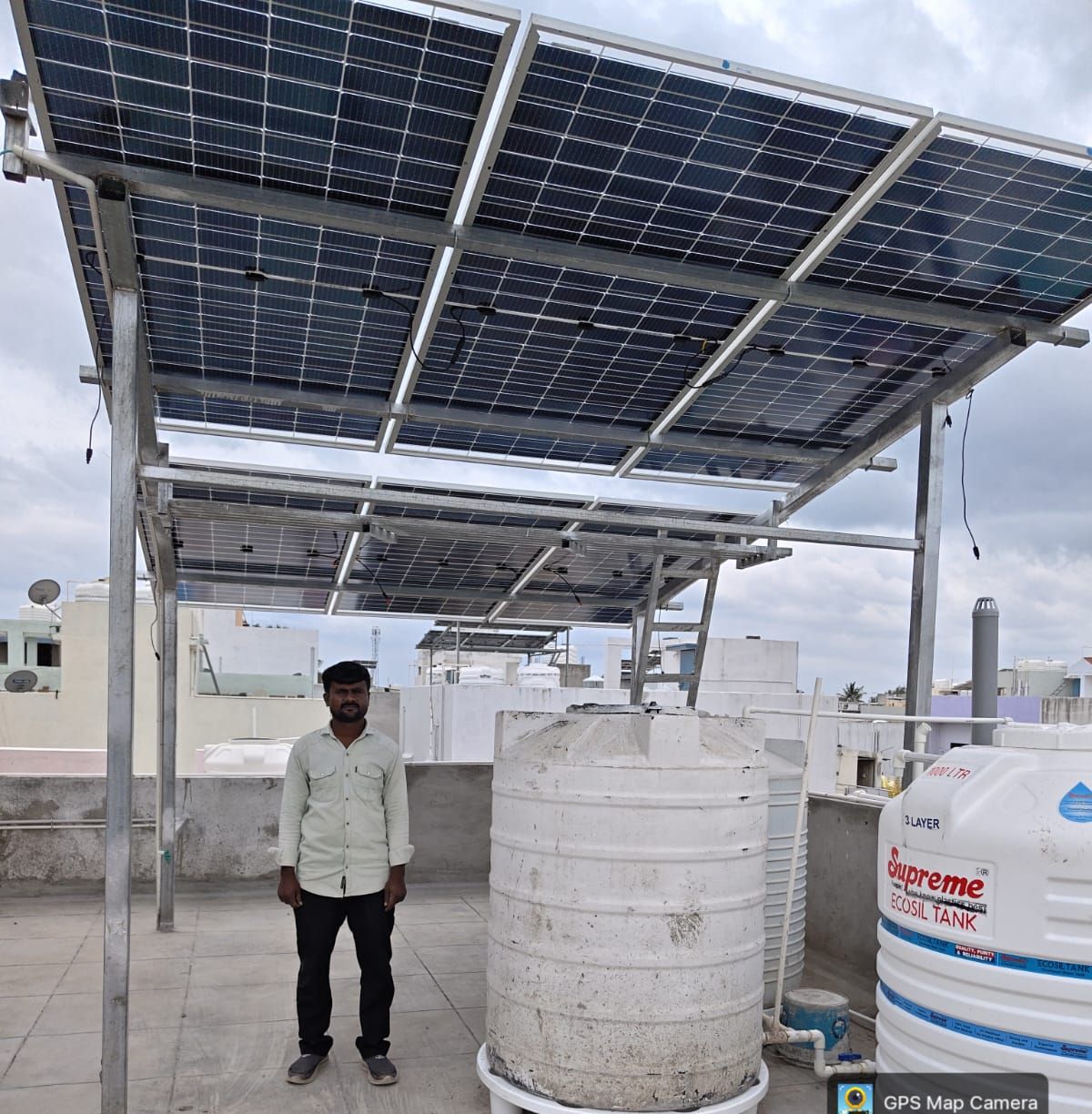 Residential rooftop solar installation, Solapur region